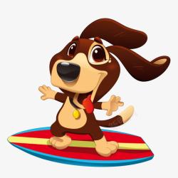 玩滑板的狗狗素材