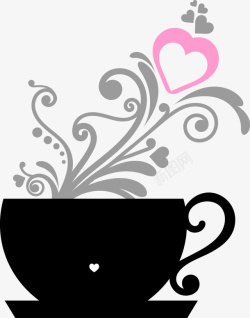 扁平咖啡杯花纹图案矢量图素材