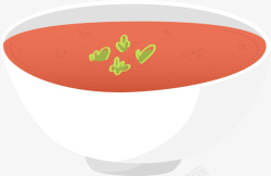 番茄蔬菜汤手绘矢量图素材