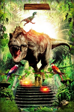 动物世界恐龙卡通清新欢乐动物园背景高清图片