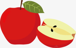 营养红苹果矢量图素材