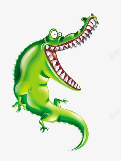 卡通的张嘴的鳄鱼png免抠素材_88icon https://88icon.com 张嘴 牙齿 素材 绿色