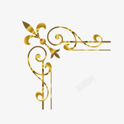 装饰卡通金色欧式角边矢量图素材