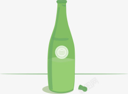 绿色瓶子插画矢量图素材
