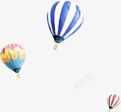 彩色可爱漂浮热气球春天素材