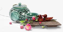 鸳鸯瓷器茶杯图案图素材
