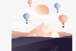 旅游季热气球旅游海报矢量图素材