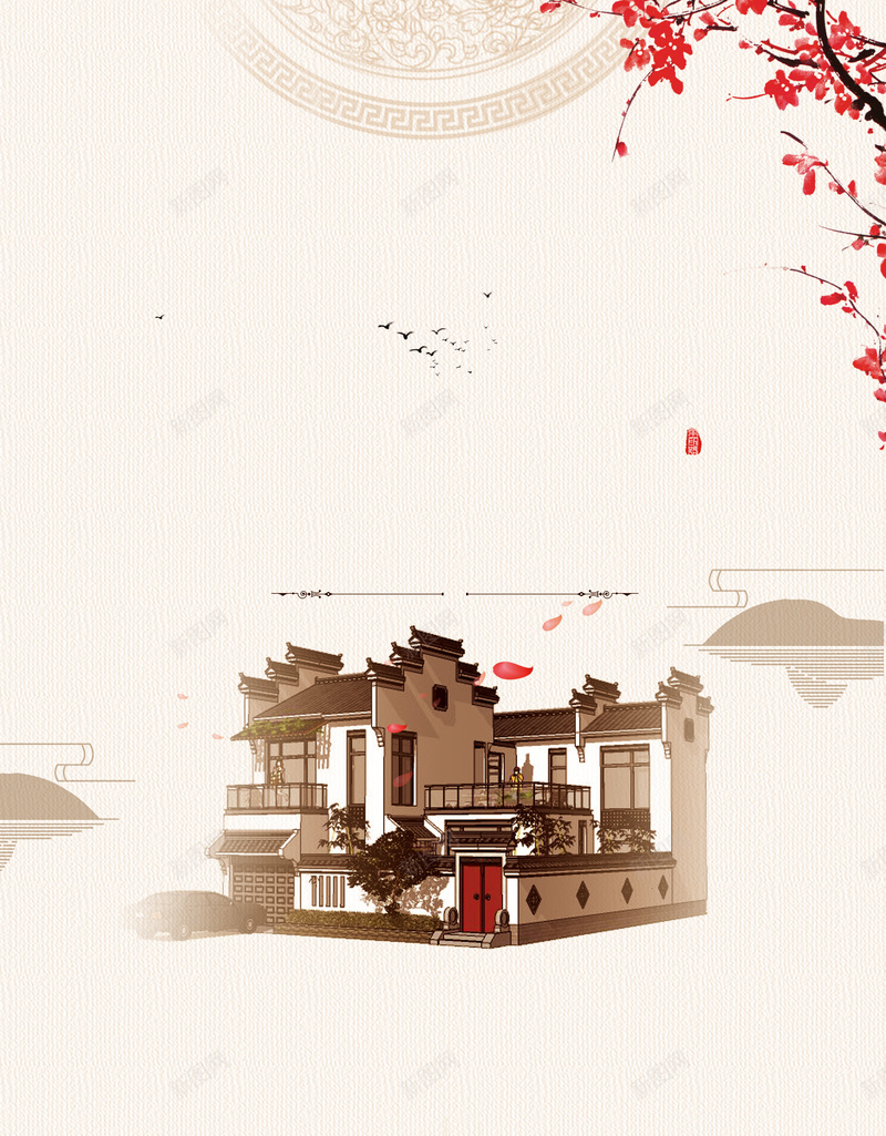 中式房地产广告海报背景psd设计背景_88icon https://88icon.com 中式地产 中式房地产 地产户外广告 地产高炮 开盘 房地产海报 房地产背景 水墨 江南地产 高端地产