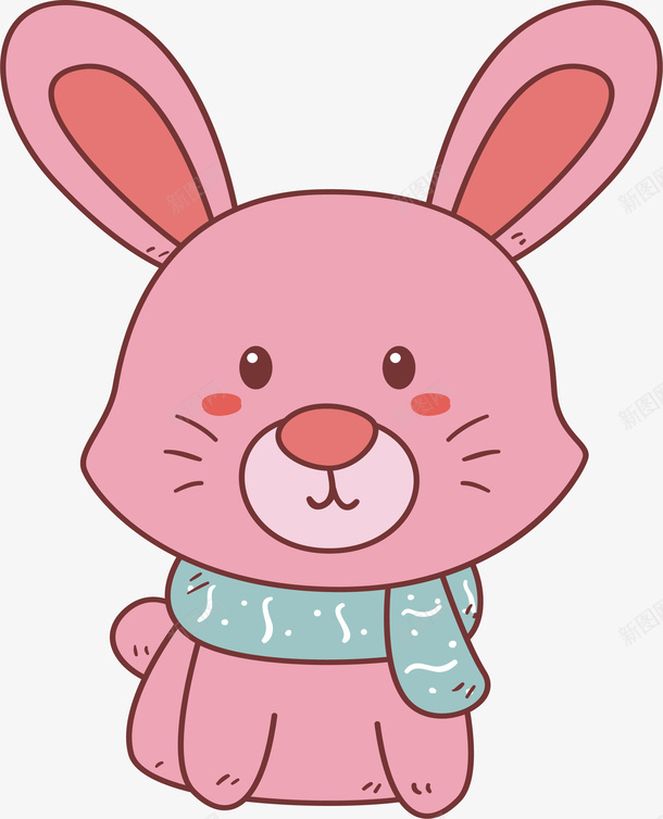 粉色可爱小兔子矢量图ai免抠素材_88icon https://88icon.com 可爱兔子 小兔子 暖冬 矢量png 粉红色 粉色兔子 矢量图