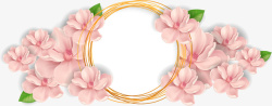 桃花花圈粉色花卉花环边框矢量图高清图片