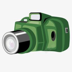 绿色扁平卡通照相机矢量图素材