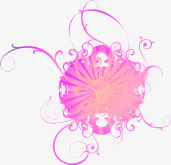 淡紫色清新花朵装饰图案素材
