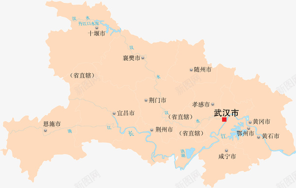 湖北省地图矢量图ai免抠素材_88icon https://88icon.com 中国 地图 湖北 矢量图