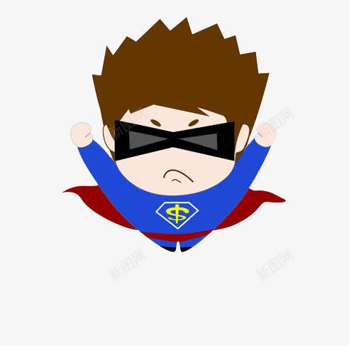 卡通超人png免抠素材_88icon https://88icon.com 卡通 小男孩 蓝色 超人