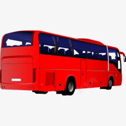 红色的旅游大巴士素材