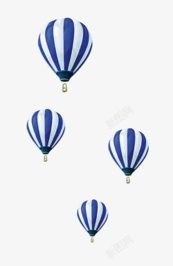 蓝色热气球素材