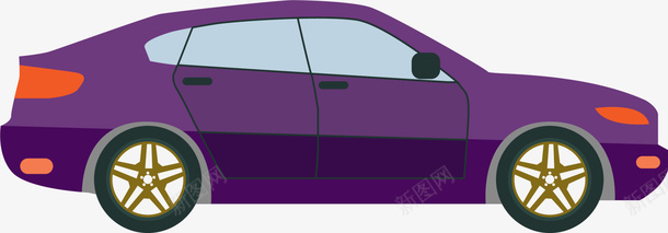 紫色卡通轿车png免抠素材_88icon https://88icon.com 卡通 清新 简约 紫色 装饰图案 车辆 轿车