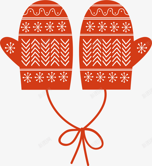 白色花纹圣诞手套矢量图ai免抠素材_88icon https://88icon.com 圣诞手套 手套 暖冬 温暖手套 矢量png 红手套 矢量图