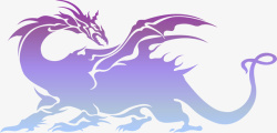 紫色飞龙炫彩简图素材
