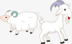 卡通山羊和绵羊素材