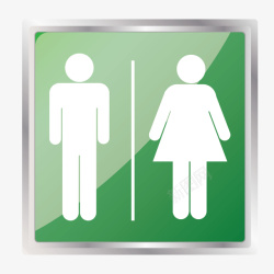 性别符号绿色矩形小人矢量图素材