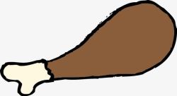 棕色的鸡腿卡通鸡腿高清图片