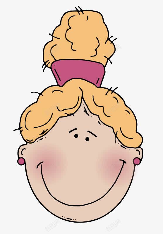 扎一个头发的卡通黄色头发女人png免抠素材_88icon https://88icon.com 卡通 头发 女人 黄色