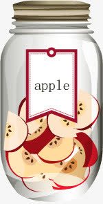 瓶子里的水果蔬菜png免抠素材_88icon https://88icon.com 水果 玻璃瓶 瓶子里的苹果 罐头 美食