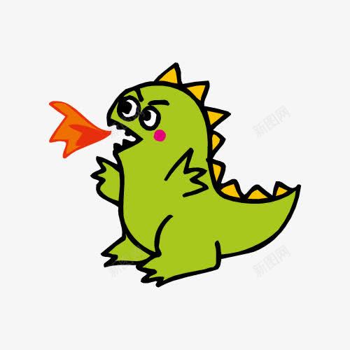 恐龙喷火png免抠素材_88icon https://88icon.com 一只 卡通 喷火 恐龙 手绘 简图 红色 绿色