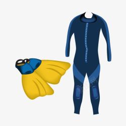潜水用品蓝色潜水服高清图片