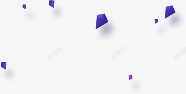 卡通紫色飞舞几何图形png免抠素材_88icon https://88icon.com 几何图形 卡通 紫色 飞舞