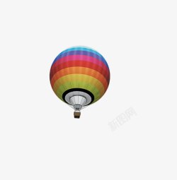 卡通彩色的飘在空中的热气球素材