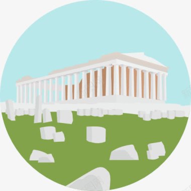 雅典神庙图标图标