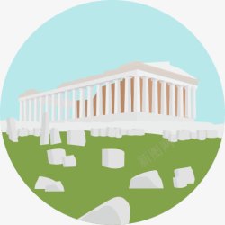 雅典神庙图标高清图片