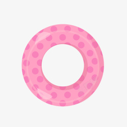 粉色手绘游泳圈矢量图素材