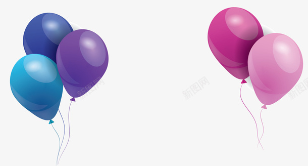 粉紫色节日气球束矢量图ai免抠素材_88icon https://88icon.com 儿童节 气球束 矢量png 粉色气球 节日气球 蓝紫色气球 矢量图