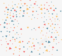 彩色三角形飞舞花纹矢量图素材