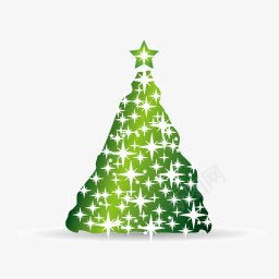 绿色星星圣诞树图标图标