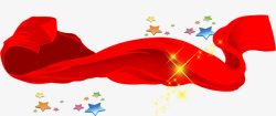 红色装饰飘带素材