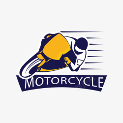 扁平摩托车标志矢量图素材