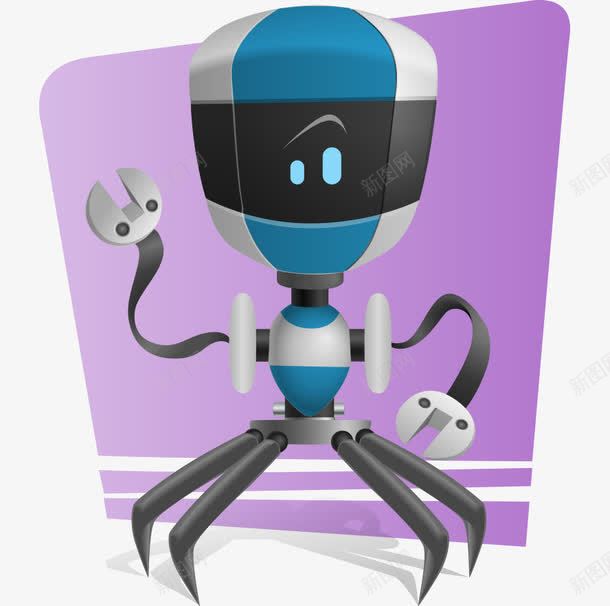 卡通手绘蓝色现代时尚机器人png免抠素材_88icon https://88icon.com 卡通的机器人 手绘的机器人 时尚的机器人 现代的机器人 蓝色的机器人
