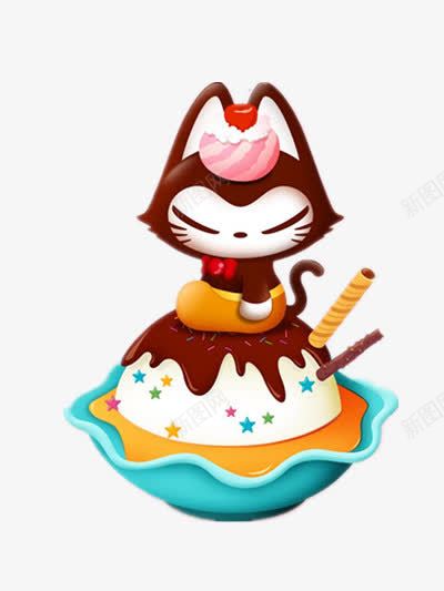 巧克力蛋糕和小狐狸png免抠素材_88icon https://88icon.com 动物 卡通 巧克力 食物