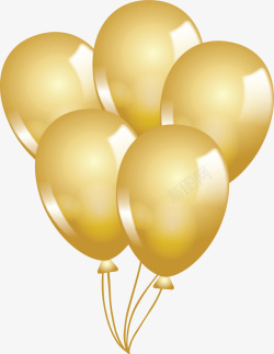 金色发光节日气球矢量图素材