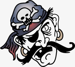 卡通大胡子海盗头像素材