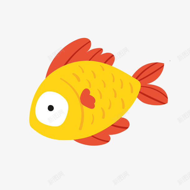卡通大眼睛黄色鱼矢量图eps免抠素材_88icon https://88icon.com 卡通 卡通可爱 卡通的 可爱的黄色鱼 大眼睛 黄色鱼 矢量图