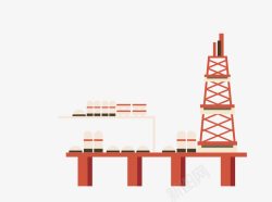 红色建筑铁塔信号塔矢量图素材