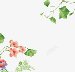 清新花卉边框装饰图矢量图素材