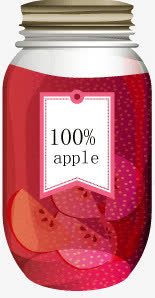 瓶子里的水果蔬菜png免抠素材_88icon https://88icon.com 水果 玻璃瓶 瓶子里的苹果 罐头 美食