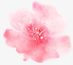 唯美梦幻粉色水彩花朵素材