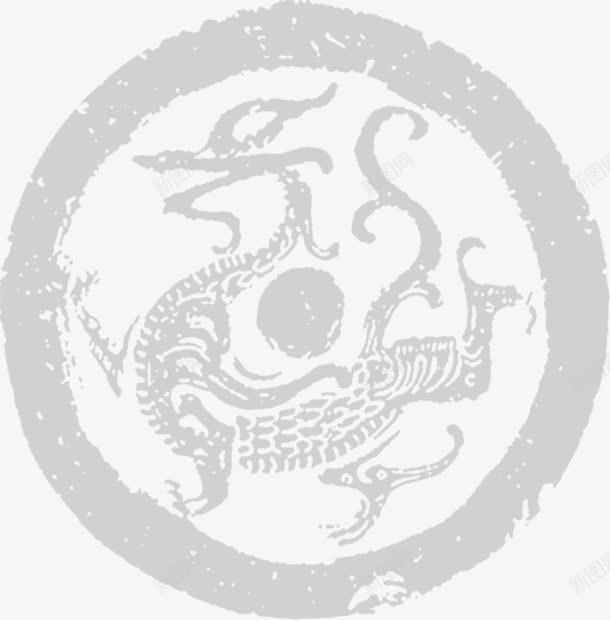 灰色中国风龙纹医疗png免抠素材_88icon https://88icon.com 医疗 国风 灰色